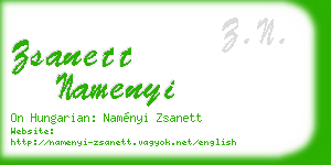 zsanett namenyi business card